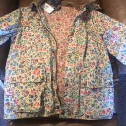 Polo Ralph Lauren Floral Button Vintage Canvas Barn Jacket Coat size medium