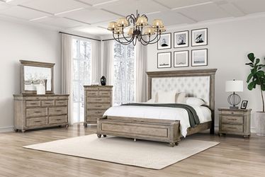 Brand New Aged Oak 4pc Queen Size Bedroom Set