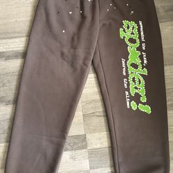 Gray Sp5der Sweatpants 