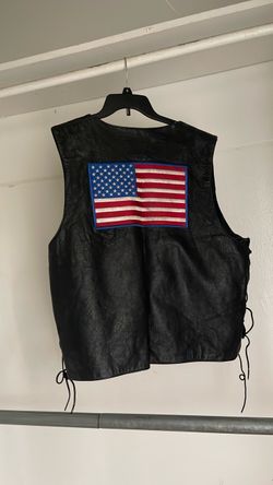Leather motorcycle vest