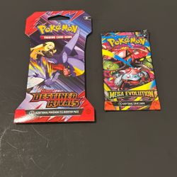 2 Pack Pokemon Destined Rivals And Mega Evolution