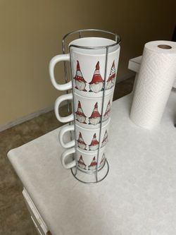 Christmas Mug Set With Stand