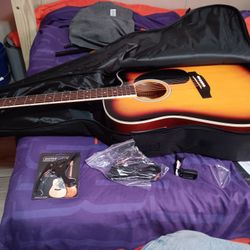 Acoustic Guitar With Amplifier 