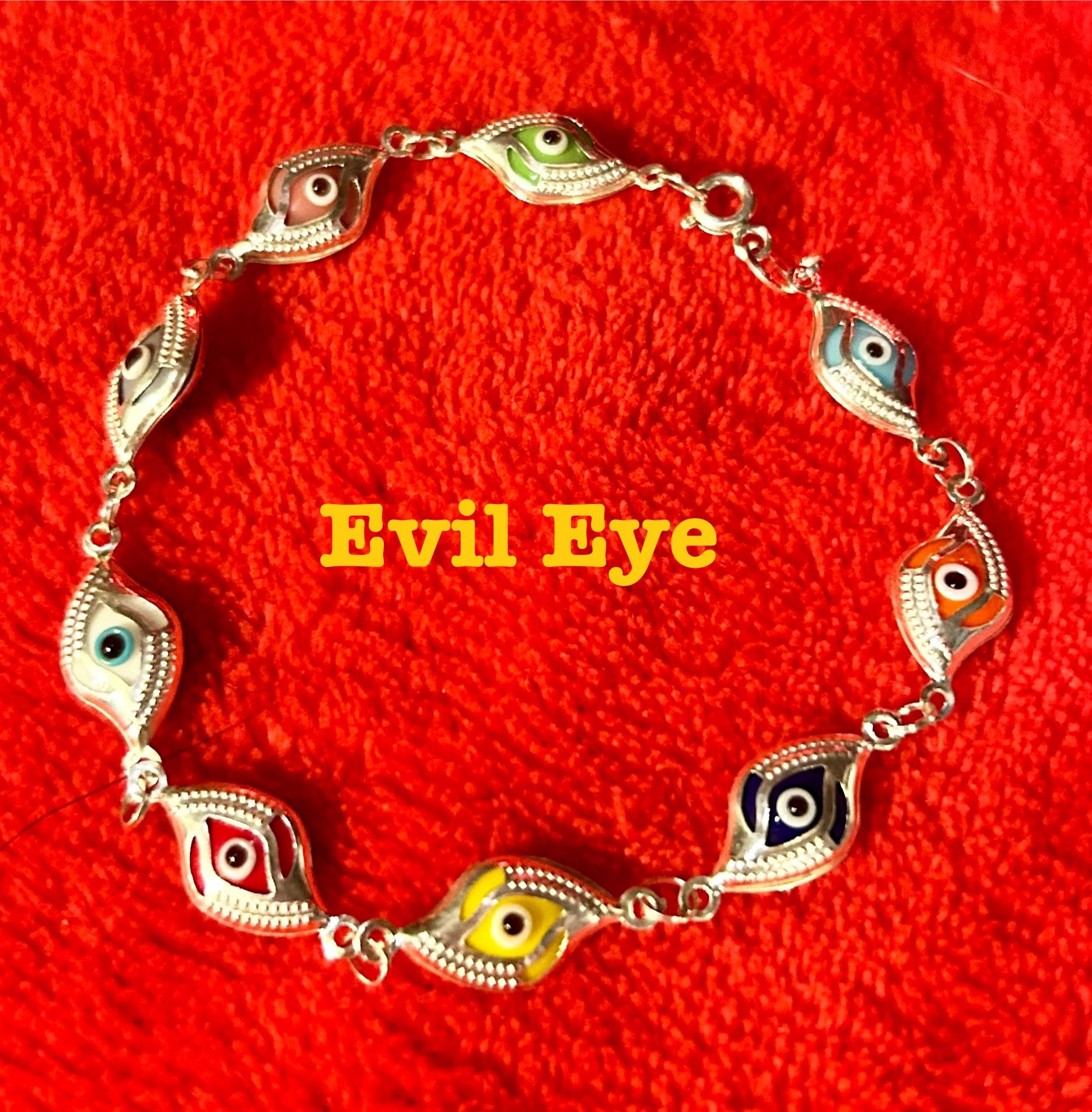 .925 Sterling Silver Evil Eye Bracelet