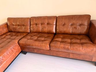 Leather sofa (brown )