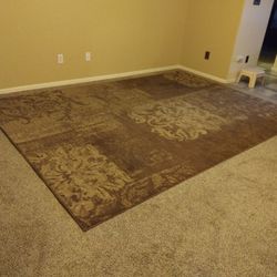 Large Brown Rug, 7.5 X 11 ft