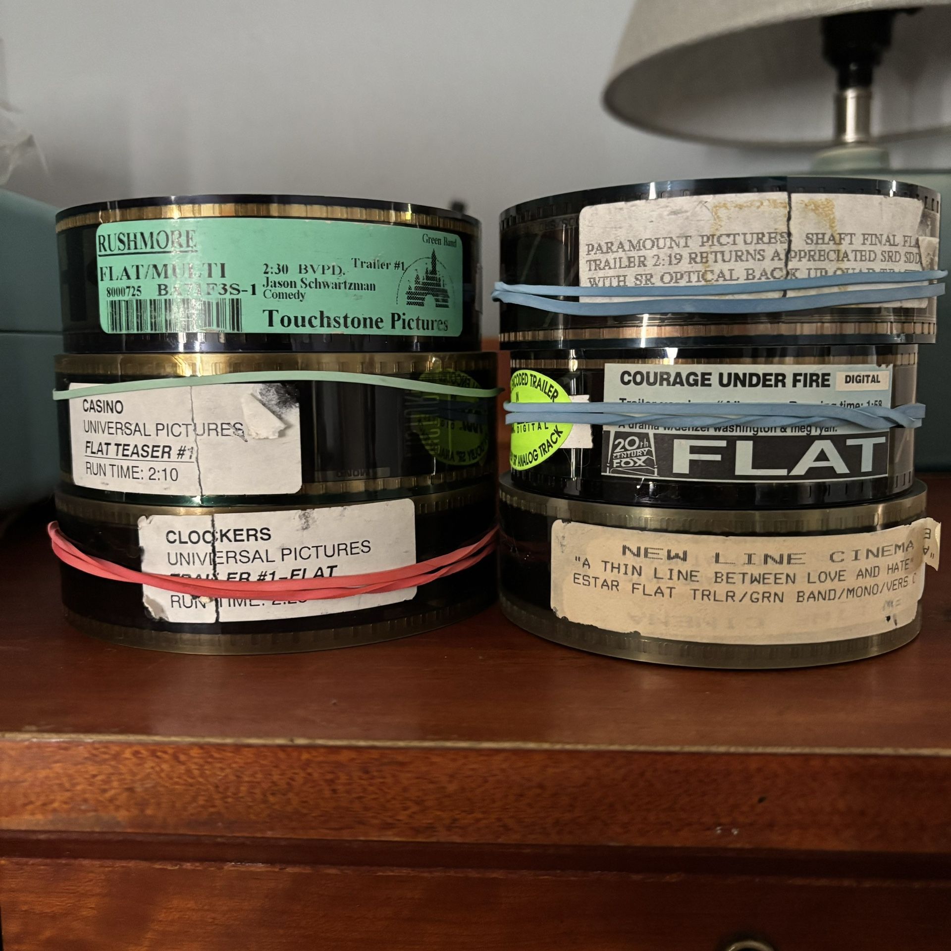35mm Movie Trailers ALL 6 Reels Casino, Rushmore, Clockers, Shaft, Scorseses, Spike Lee