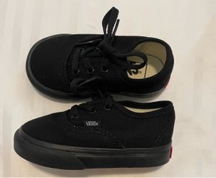 Vans black authentic toddler shoes