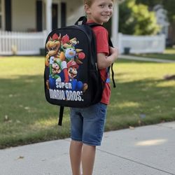 The Super Mario Bros. Movie Unisex Backpack USB Daypack Large Capacity School Bag Bookbag Notebook L