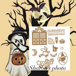 Anna Griffin 13 piece Halloween Die Set  HTF