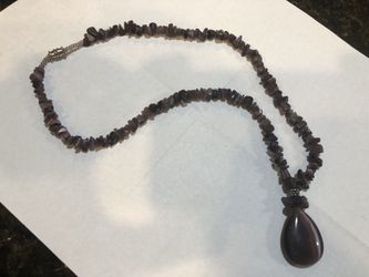 Purple stone pendant necklace
