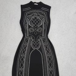 ✅️ Black Bodycon Dress w/ Rhinestone Detail• Size S• Great Condition• $15firm