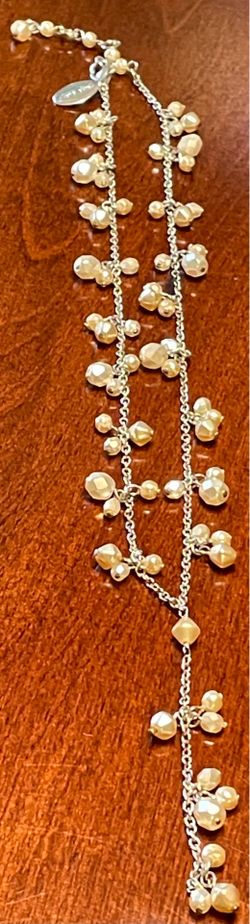 New White House Black Market Silver Beaded Necklace