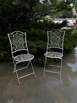 Vintage Scroll Metal Garden Chairs