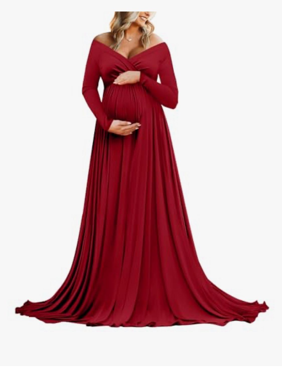 Long Sleeve Maternity Photoshoot Dress, Maxi Dresses for Women, Pregnant Dress for Baby Shower