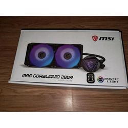MSI MAG CORELIQUID 280R V2 Liquid CPU Cooler 280mm Radiator Dual 120mm Fans 
