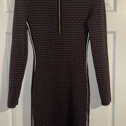 S Michael Kors- Above Knee Monogram Brown & Black Dress