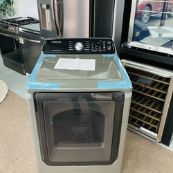 Samsung 7.4-cu ft Reversible Side Swing Door Gas Dryer (Platinum) AM9D4