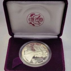 1986 One Troy Ounce Silver Eagle Proof With Box And COA