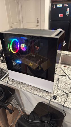 Gaming PC , blue yeti,  monitor headphone mouse and keyboard