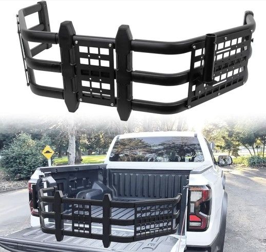 Truck Bed Extender Fit for Ford Ranger 2019-2025 Aluminum Tailgate Extender, with Molle Panel and Flagpole Bracket