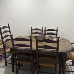 Dining table and chairs