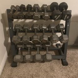 Rack And Dumbbells Up To 45 Pounds 