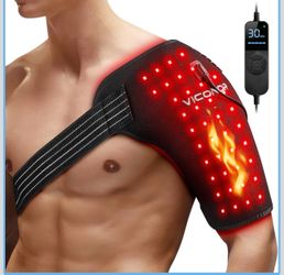 Red Light Therapy for Shoulder Pain Relief, Infrared Light Therapy for Body, Improve Joint Muscle, 660nm & 850nm Red Light Shoulder Wrap, Black