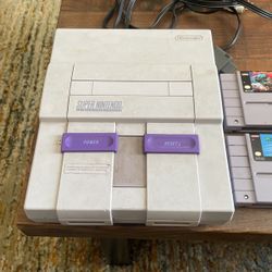 Super Nintendo 2 Games Two Controllers All Cords