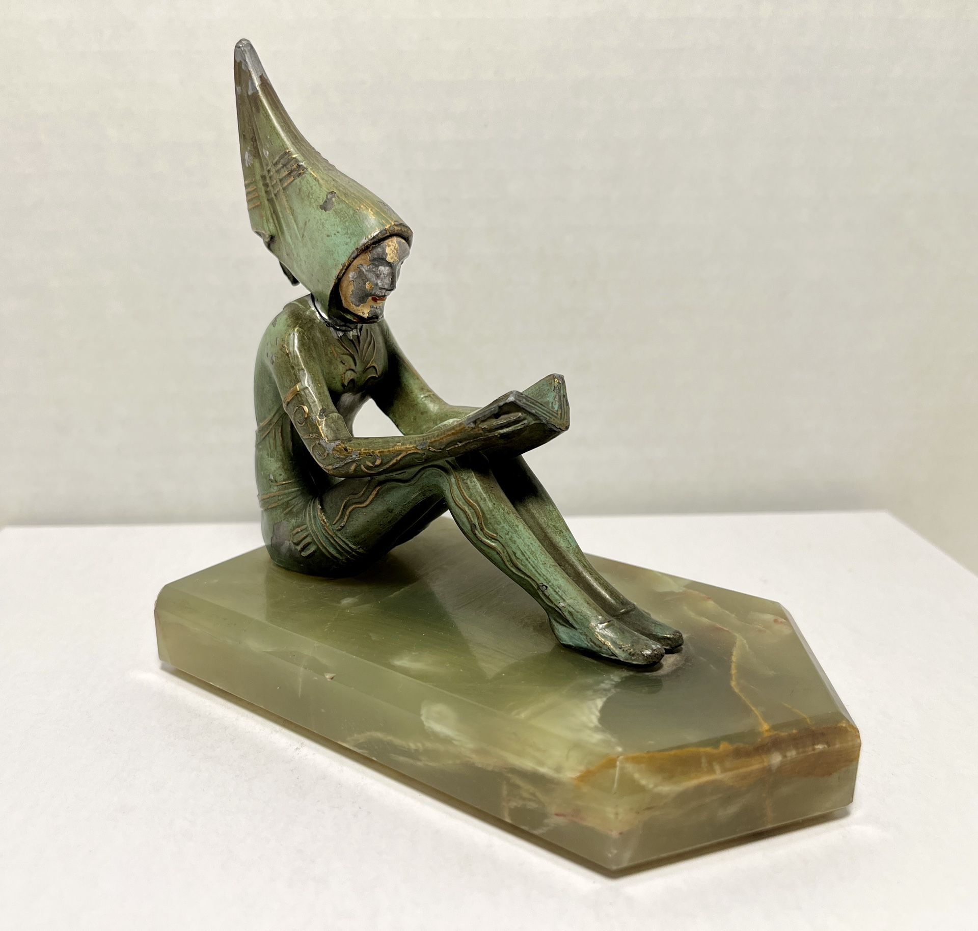 1920's Art Deco J.B. Hirsch Antique "Pixie Girl" Bronze Bookend by Gerdaga