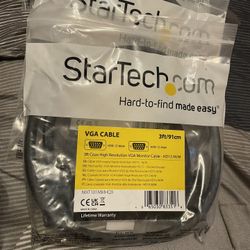 Lot Of 7 StarTech VGA Cable 3’ High Resolution VGA Cable Monitor Cable Hdb- 15 Male To