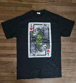 NINTENDO LEGEND OF ZELDA LINK PLAYING CARD ADULT (MED SIZE)  BLACK  T-SHIRT  PRE-OWNED