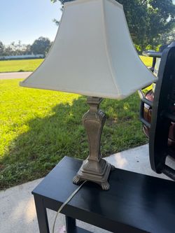 Traditional Table Lamp with Cream Shade