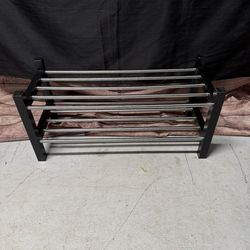 2-Tier Metal Shoe Rack Organizer – Entryway/Closet (31”)