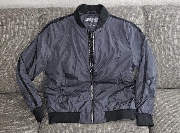 Michael Kors Size Large Black Unisex Bomber Zip-Up Jacket