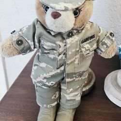 Bear Forces of America Plush Bear in Army Multi Cam Uniform 11 in. Female
