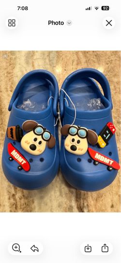 New kids cartoons clog sandal slip-on with charm blue