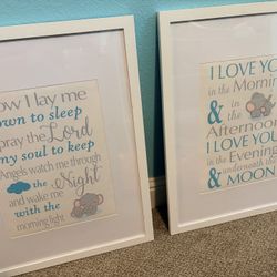 I Love You to the Moon and Back Wall Art Print Framed