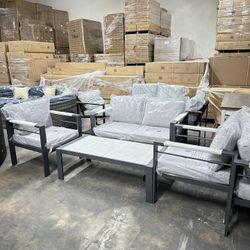 Assembled 4pc Outdoor Patio Aluminum Furniture Set  