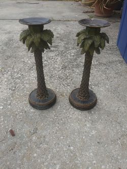 Palm tree candle holders