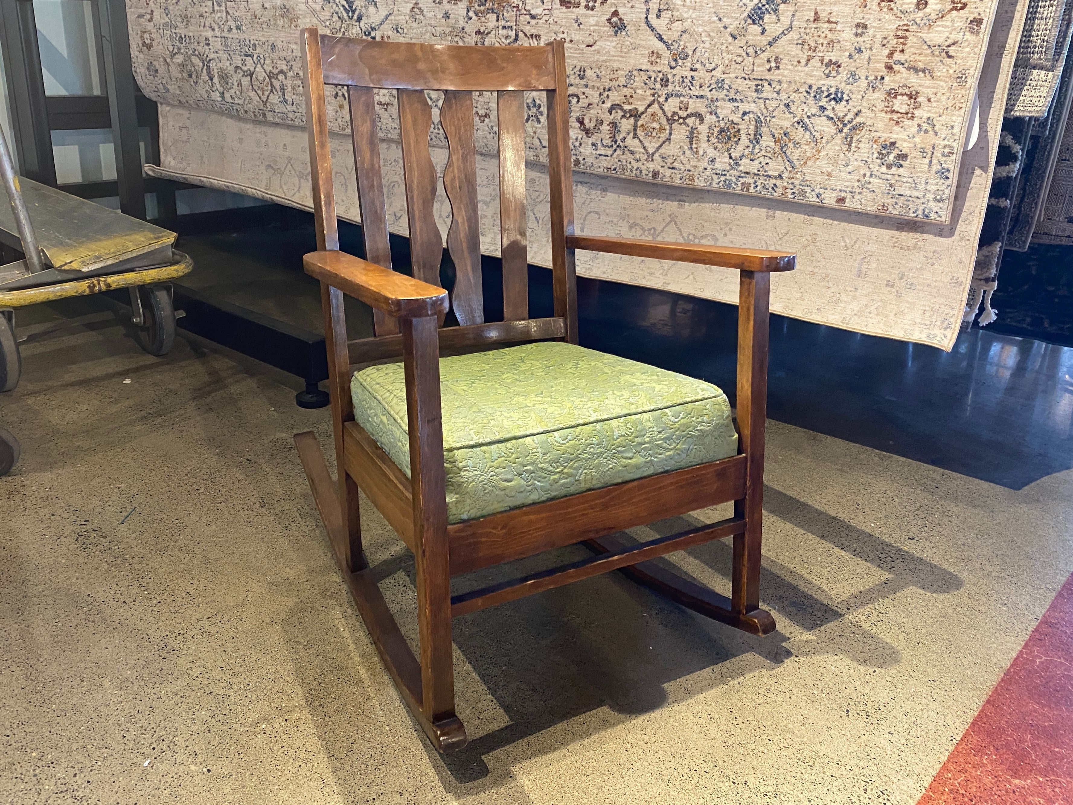 Vintage Wood Frame Rocking Chair