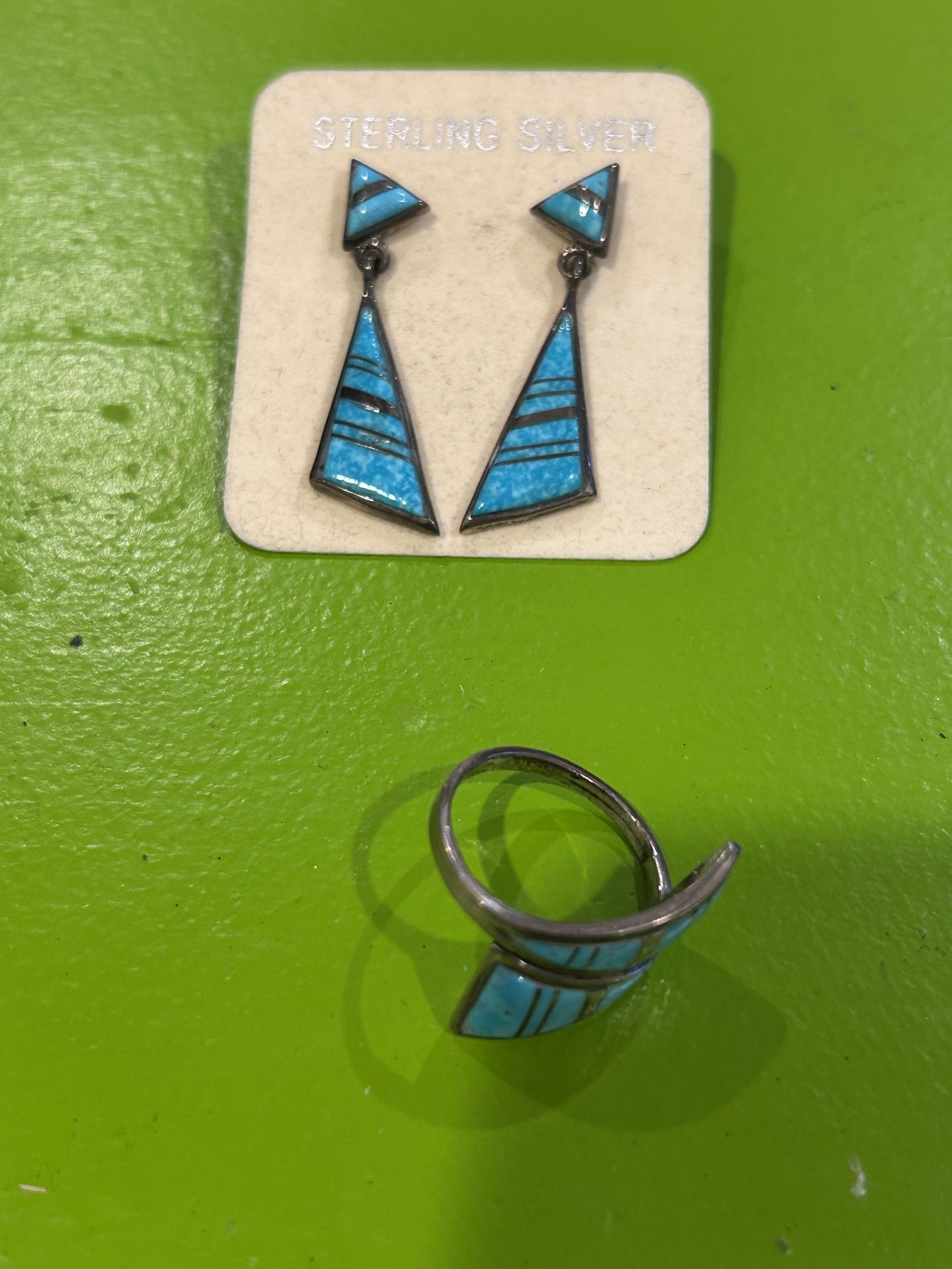 Turquoise earrings And Ring