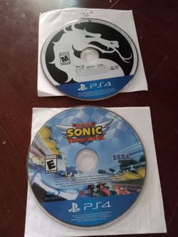 PS4 Game Disc Lot – Mortal Kombat & Team Sonic Racing