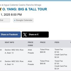 2 Tickets – Jimmy O. Yang: Big & Tall Tour