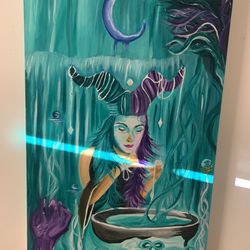 Oil Painting Of A Beautiful Women Witch