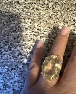 Gold Ring 14 K Cocktail Big Stone