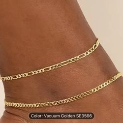 Exquisite Hollow Chain Design Anklet 18 k gold plated Stainless Steel Jewelry Elegant Sexy Style 