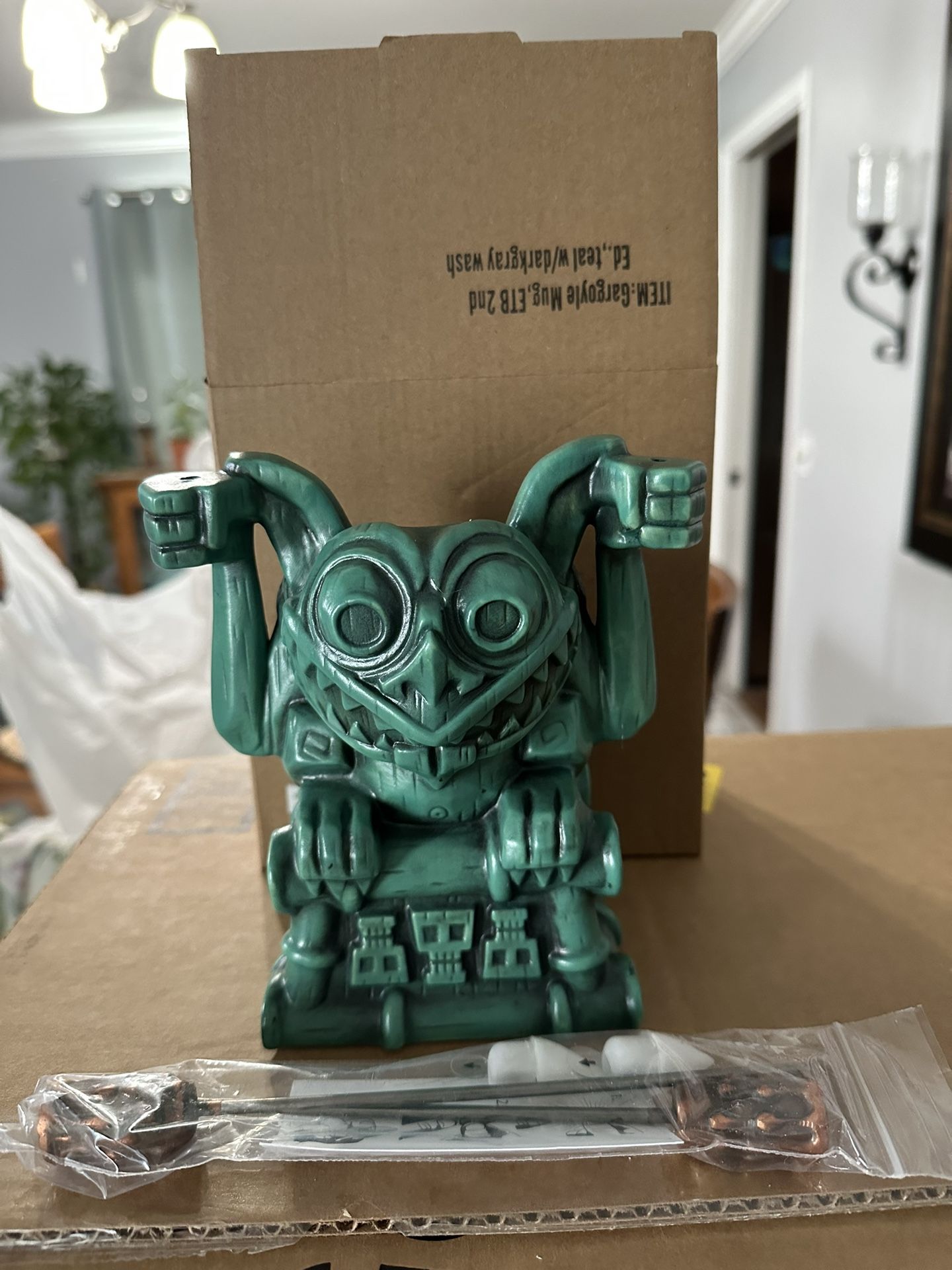 Trader Sam's Disneyland Enchanted Tiki Bar Teal Gargoyle Tiki Mug 2nd Edition