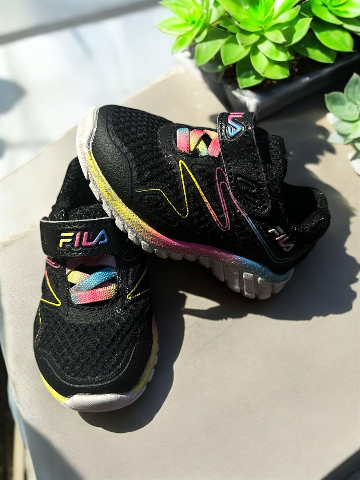 Fila Black and Pink Sneakers