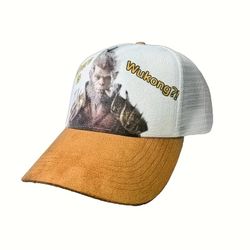 Where Is Wukong' Men's Baseball Cap | Cool & Stylish Design with Logo | Lightweight, Breathable Mesh Back | Multi-Color Graphic Print | Hand Wash or D